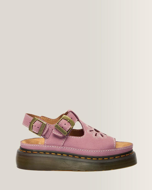 Dunnet Flower Nubuck Platform Sandals - DUSTY ROSE — Milled Nubuck Wp