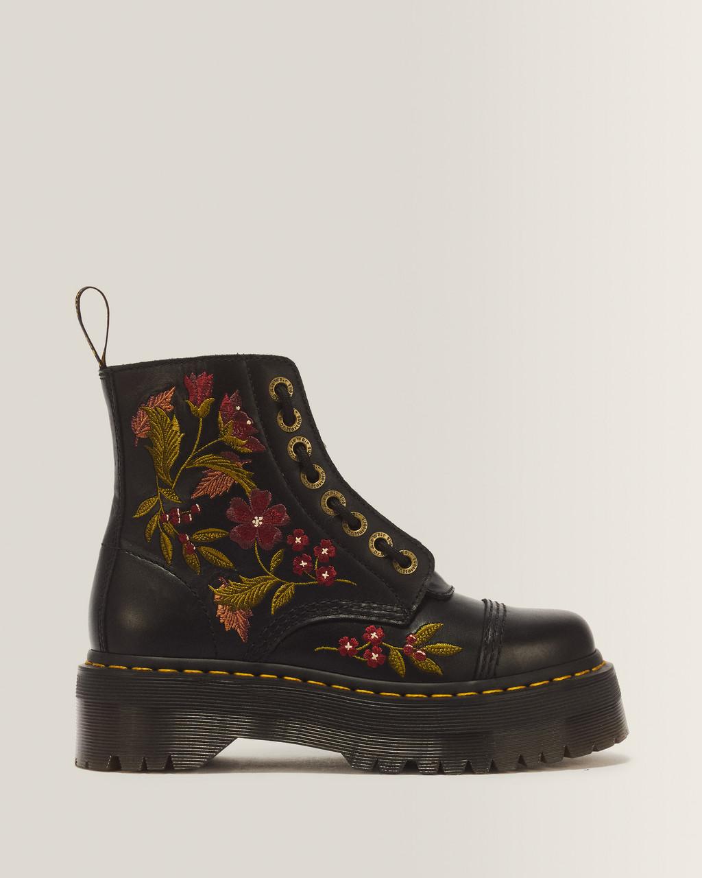 Sinclair Floral Wanama Leather Lace Up Boots - Wanama