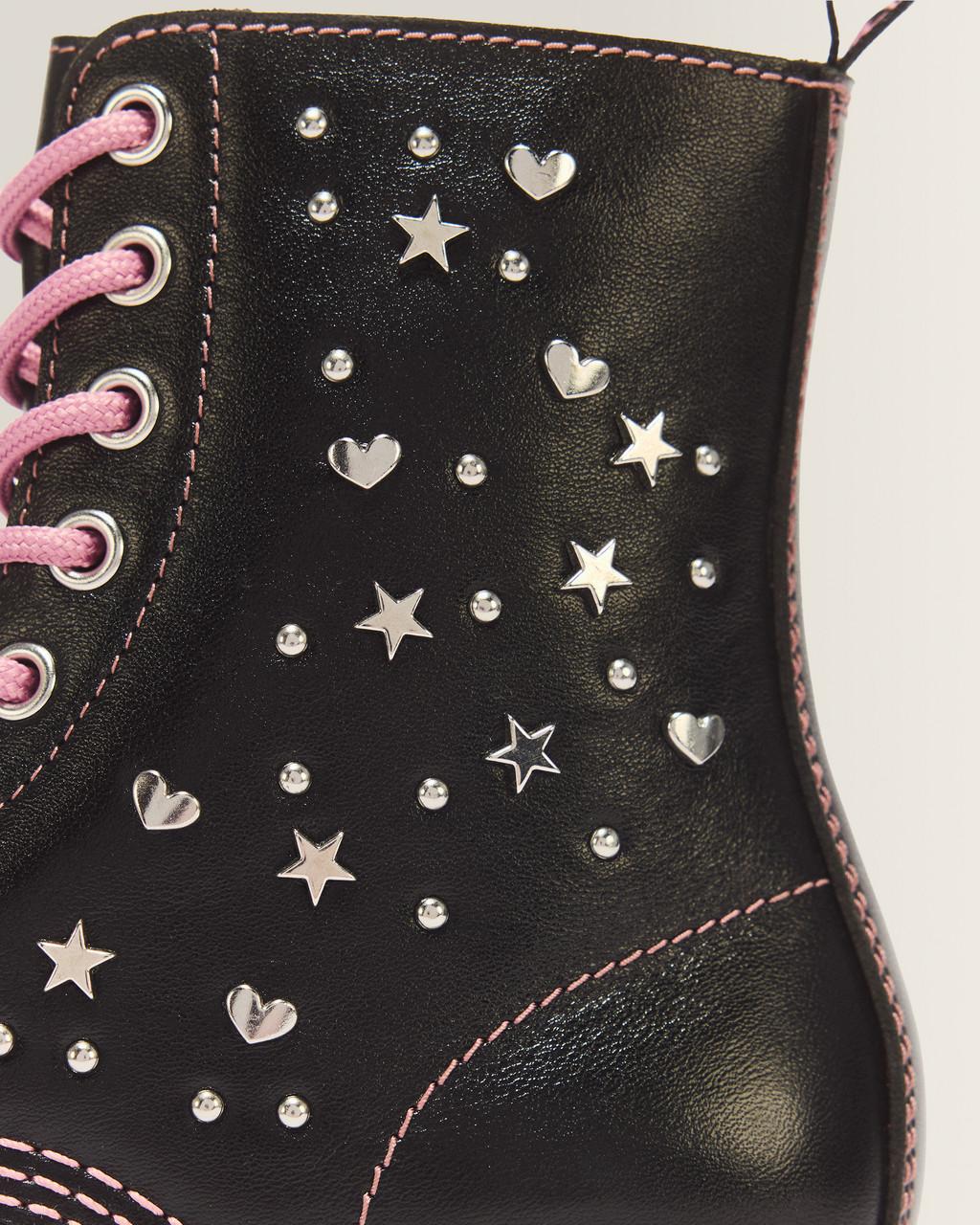 1460 Pascal Hearts & Stars Milled Gloss Leather Lace Up Boots - Milled Gloss - image 3