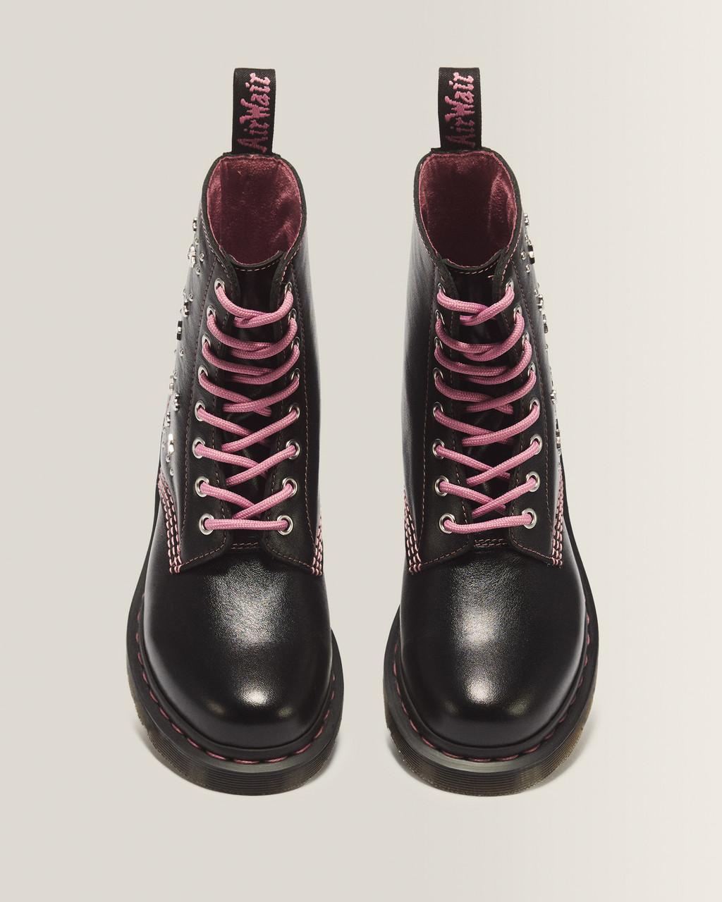1460 Pascal Hearts & Stars Milled Gloss Leather Lace Up Boots - Milled Gloss - image 4