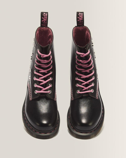 1460 Pascal Hearts & Stars Milled Gloss Leather Lace Up Boots - Milled Gloss - image 4
