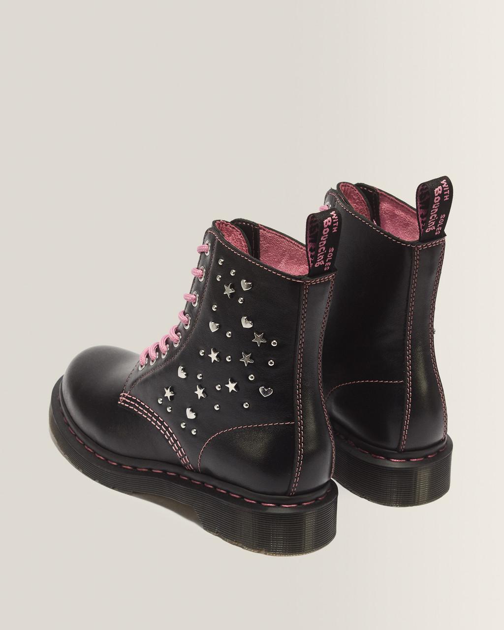 1460 Pascal Hearts & Stars Milled Gloss Leather Lace Up Boots - Milled Gloss - image 6