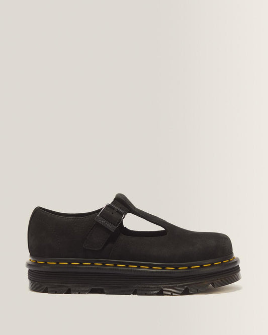Zebzag Milled Nubuck Mary Jane Shoes - Black — Milled Nubuck Wp