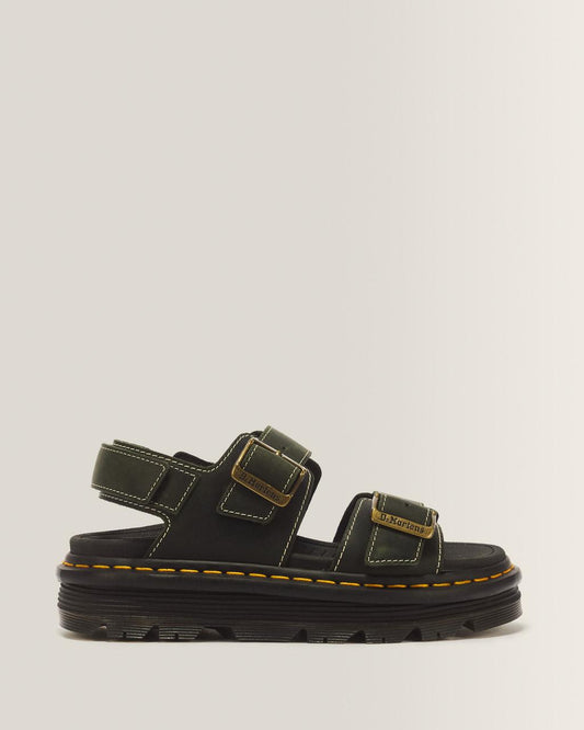 Zebzag Crazy Horse Leather Sandals - DMS GREEN — Crazy Horse