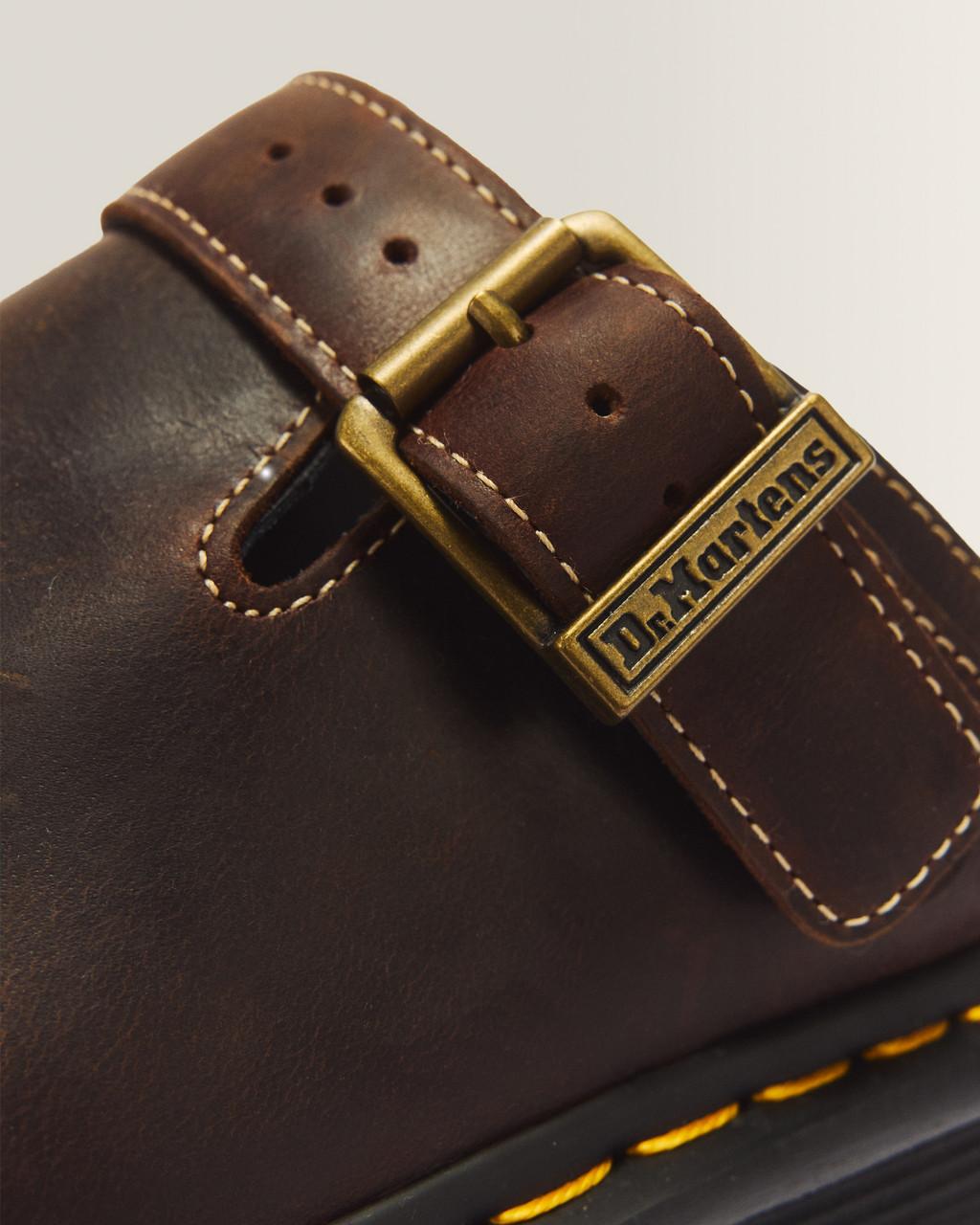Zebzag Crazy Horse Leather Mules - Dark Brown — Crazy Horse - image 3
