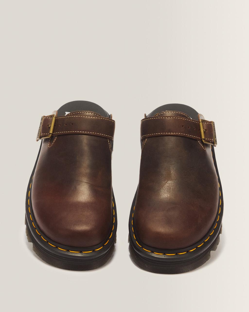 Zebzag Crazy Horse Leather Mules - Dark Brown — Crazy Horse - image 4