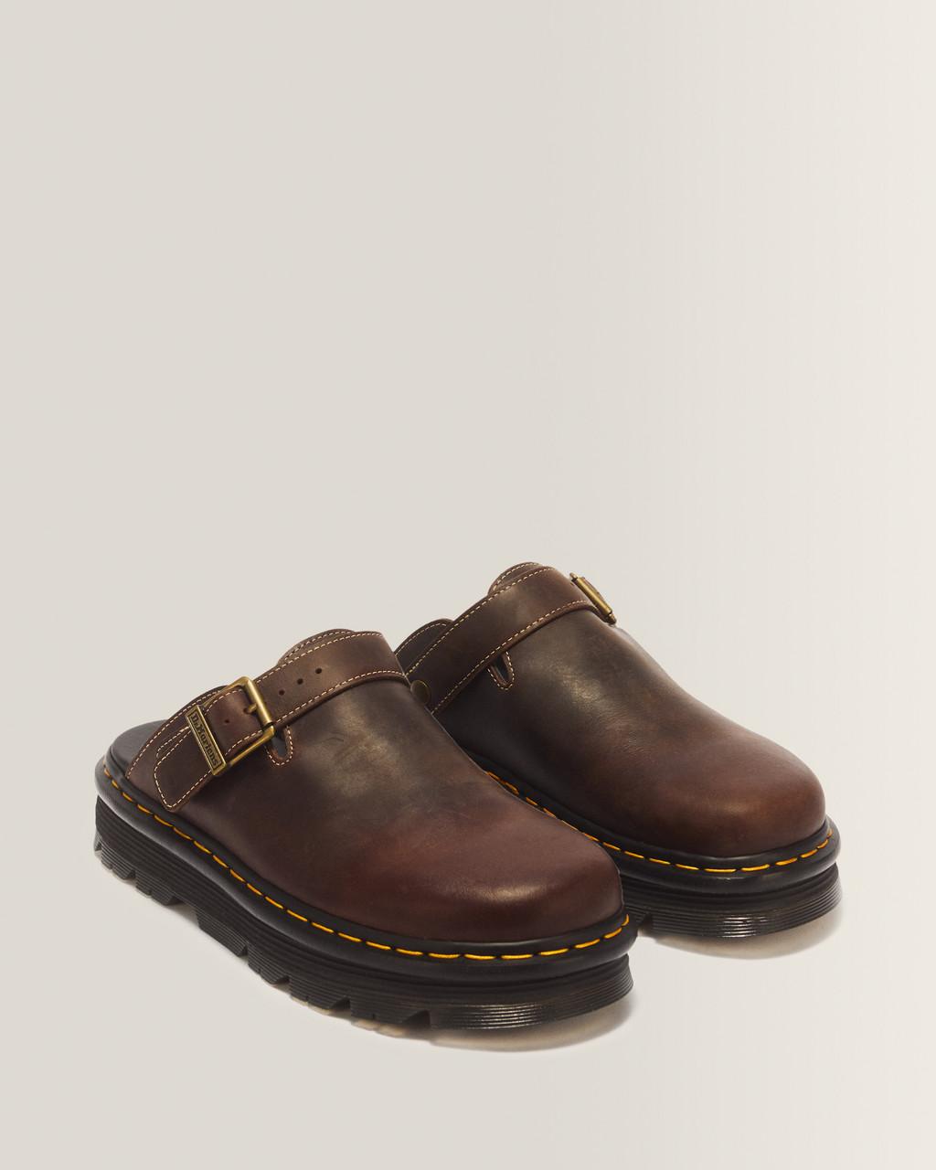 Zebzag Crazy Horse Leather Mules - Dark Brown — Crazy Horse - image 5