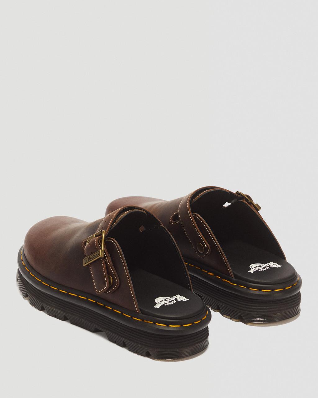 Zebzag Crazy Horse Leather Mules - Dark Brown — Crazy Horse - image 6