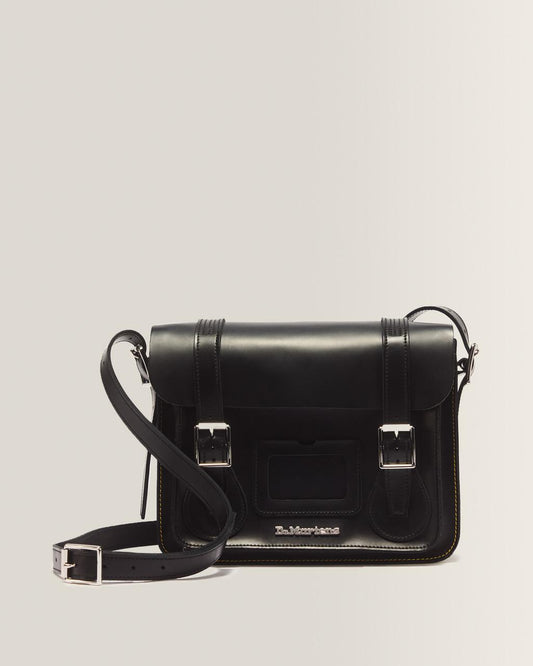 11 inch Leather Messenger Bag - Black — Kiev & Smooth