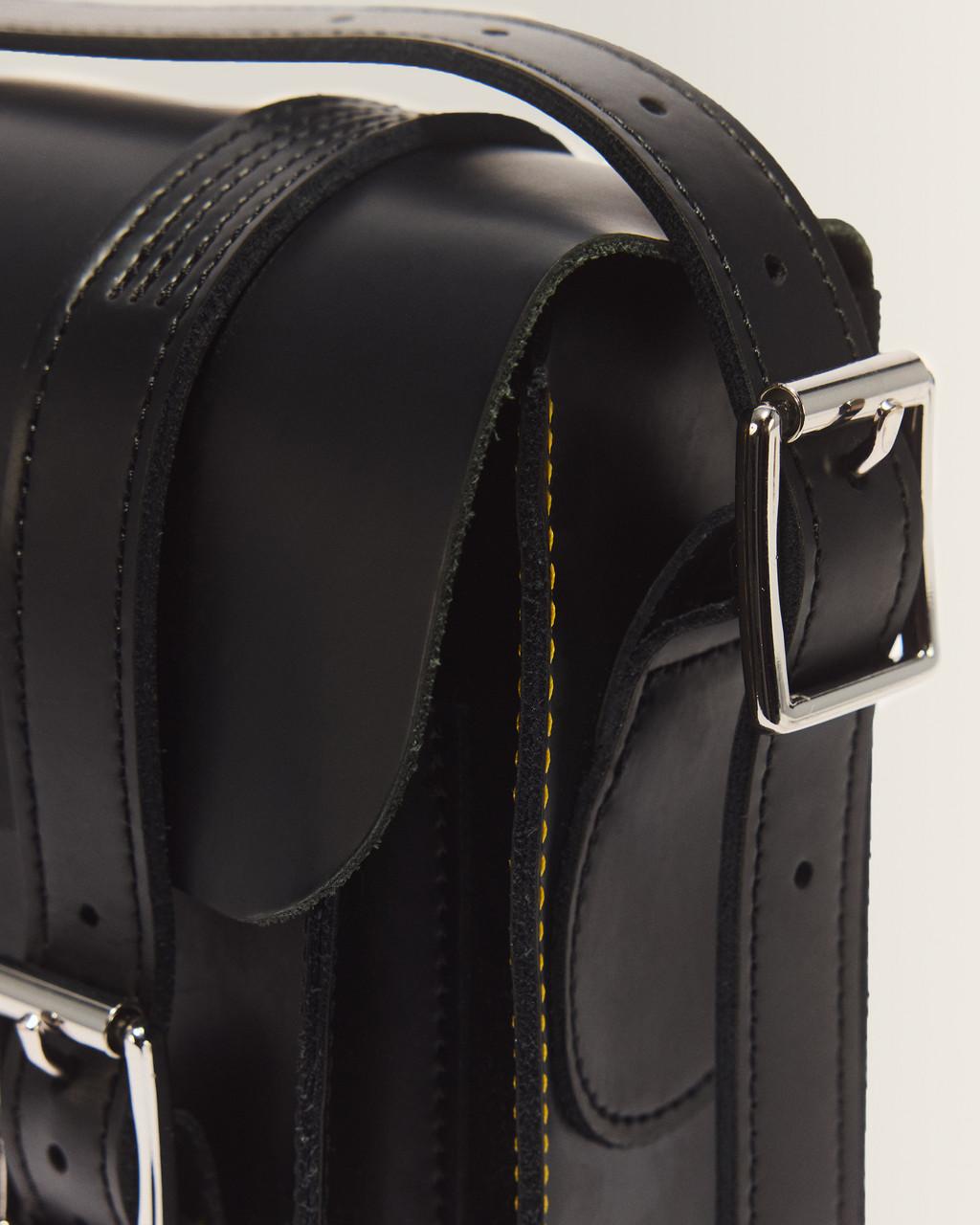 11 inch Leather Messenger Bag - Black — Kiev & Smooth - image 3