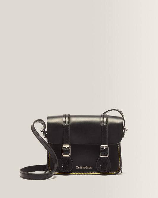 7 Inch Leather Crossbody Bag - Black — Smooth Leather