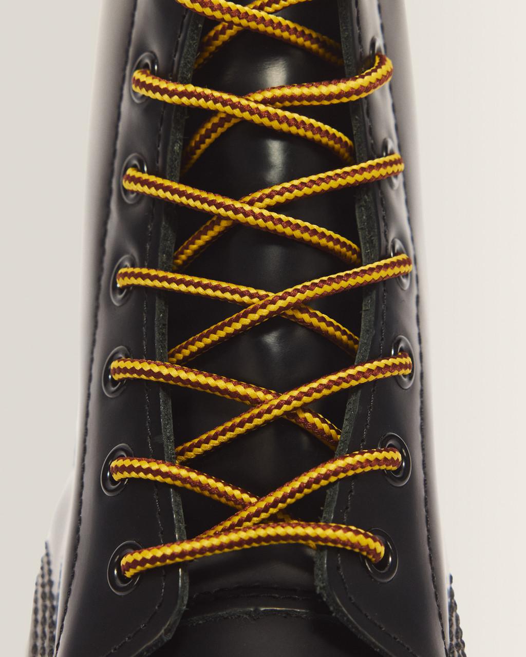 55 Inch Round Shoe Laces (8-10 Eye) - Brown+Yellow — Polyester - image 2