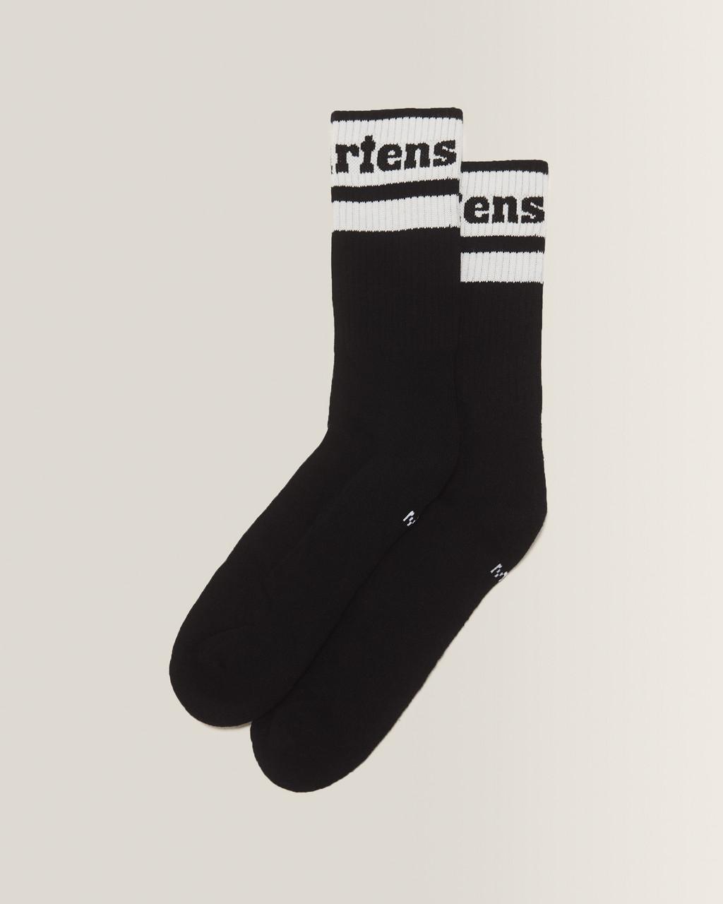 Athletic Logo Organic Cotton Blend Socks - Black+White — Cotton Blend