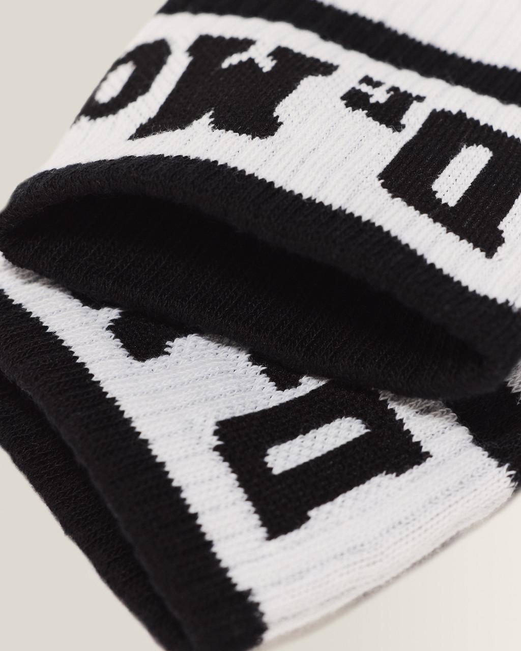 Athletic Logo Organic Cotton Blend Socks - Black+White — Cotton Blend - image 3
