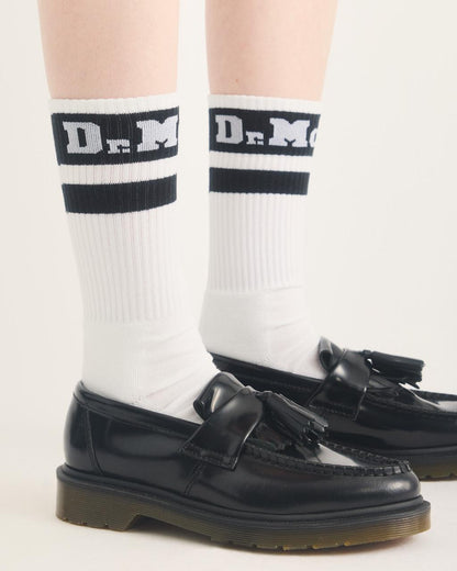 Athletic Logo Organic Cotton Blend Socks - White+Black — Cotton Blend - image 2