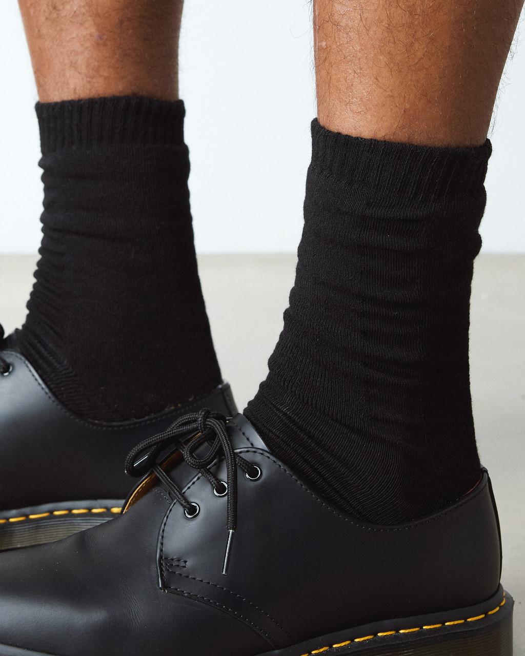 Double Doc Cotton Blend Socks - Black — Cotton Blend - image 2