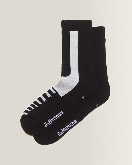 Double Doc Cotton Blend Socks - Black+White — Cotton Blend