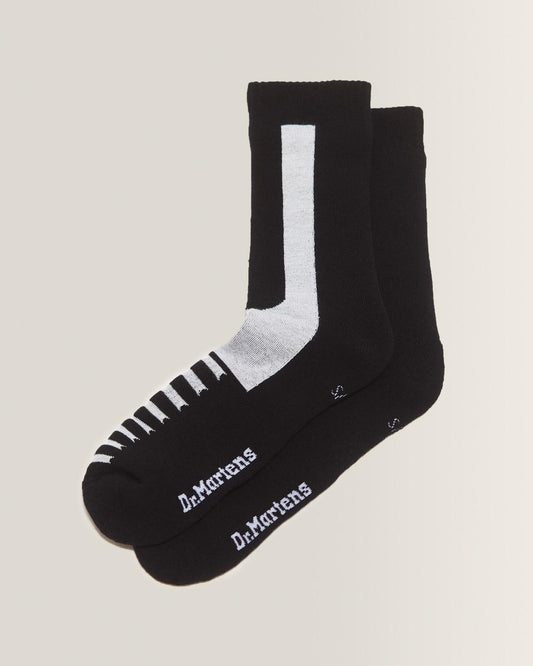 Double Doc Cotton Blend Socks - Black+White — Cotton Blend