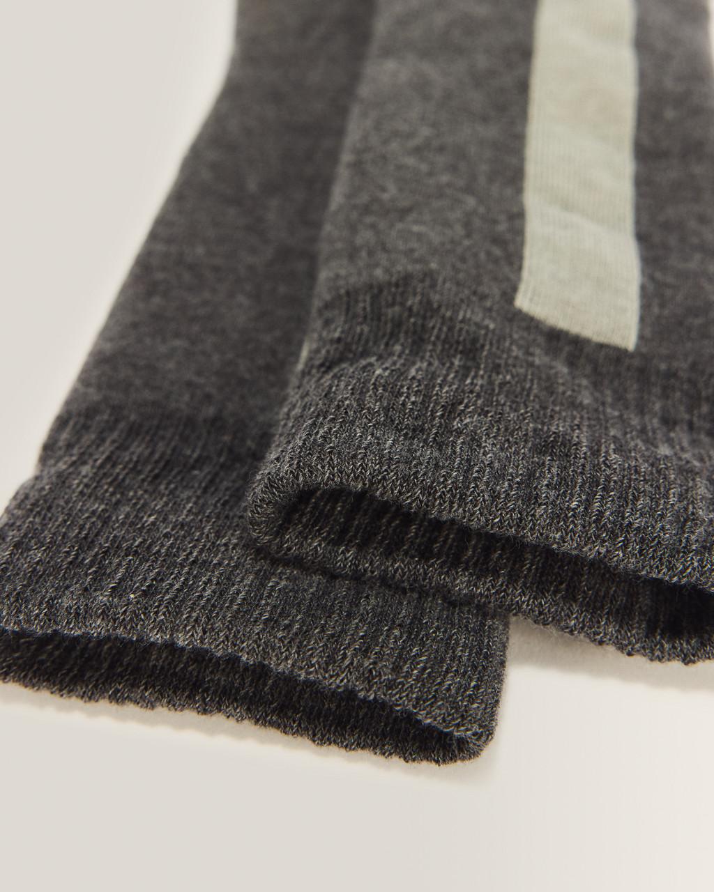 Double Doc Cotton Blend Socks - Charcoal — Cotton Blend - image 3