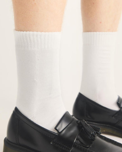 Double Doc Cotton Blend Socks - White — Cotton Blend - image 2