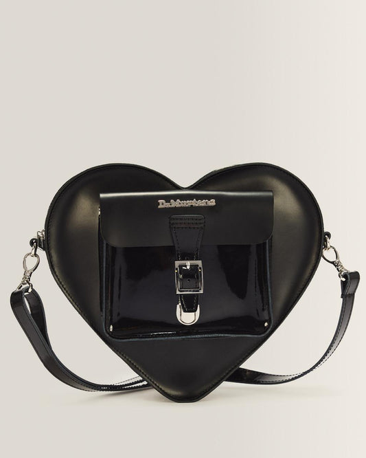 Kiev Leather Hardware Heart Shaped Bag - Black — Kiev