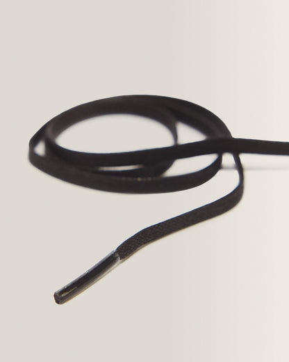 26 Inch Waxed Flat Shoe Laces (3 Eye) - Black — Tetoron - image 3