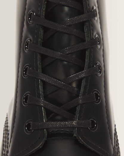 55 Inch Waxed Flat Shoe Laces (8-10 Eye) - Black — Tetoron - image 2