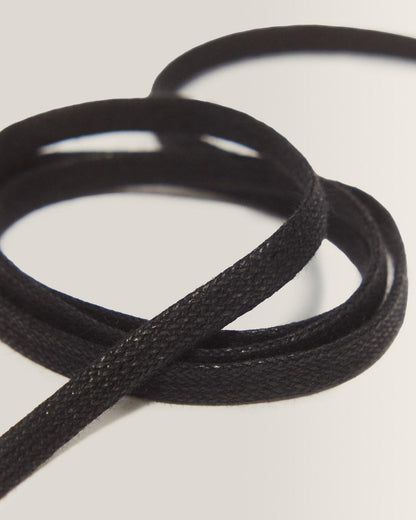 55 Inch Waxed Flat Shoe Laces (8-10 Eye) - Black — Tetoron - image 3