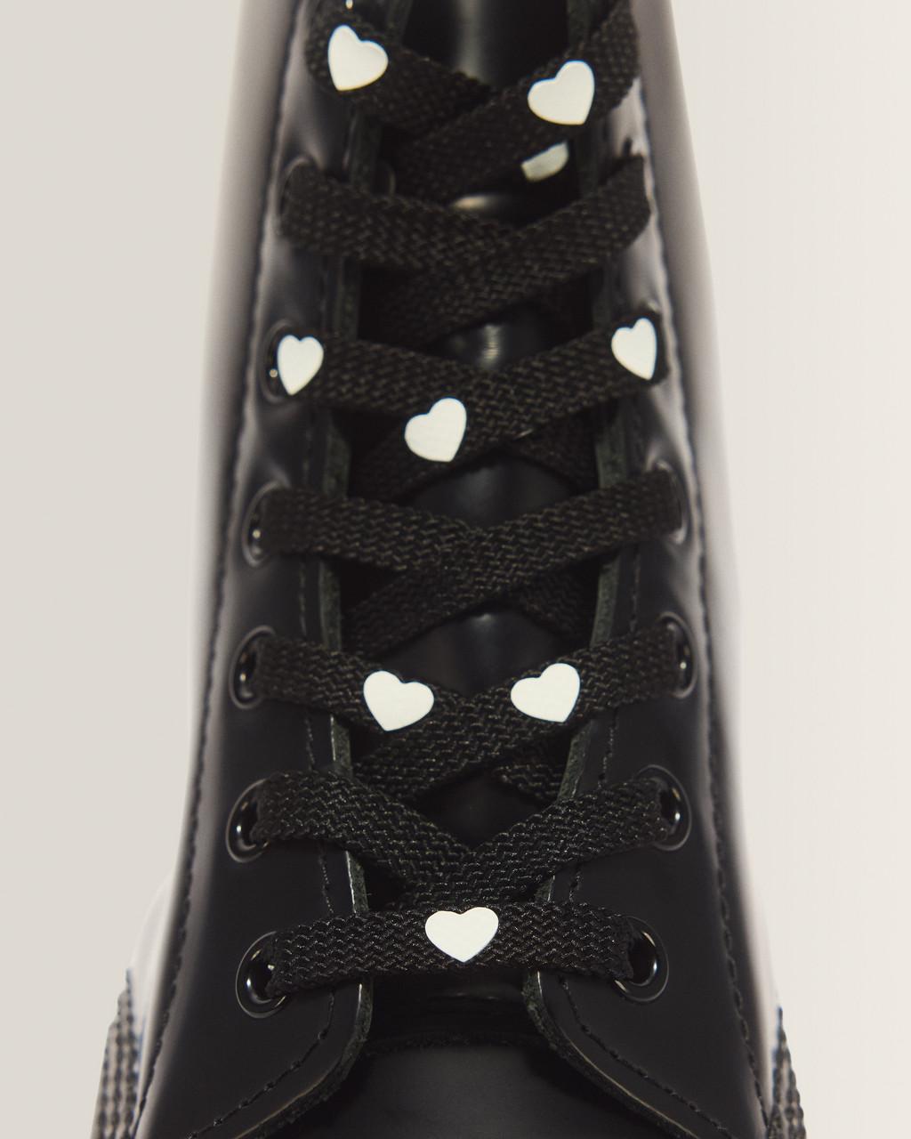 55 Inch Heart Flat Shoe Lace (8-10 Eye) - Black — Tetoron - image 2