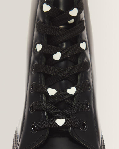 55 Inch Heart Flat Shoe Lace (8-10 Eye) - Black — Tetoron - image 2