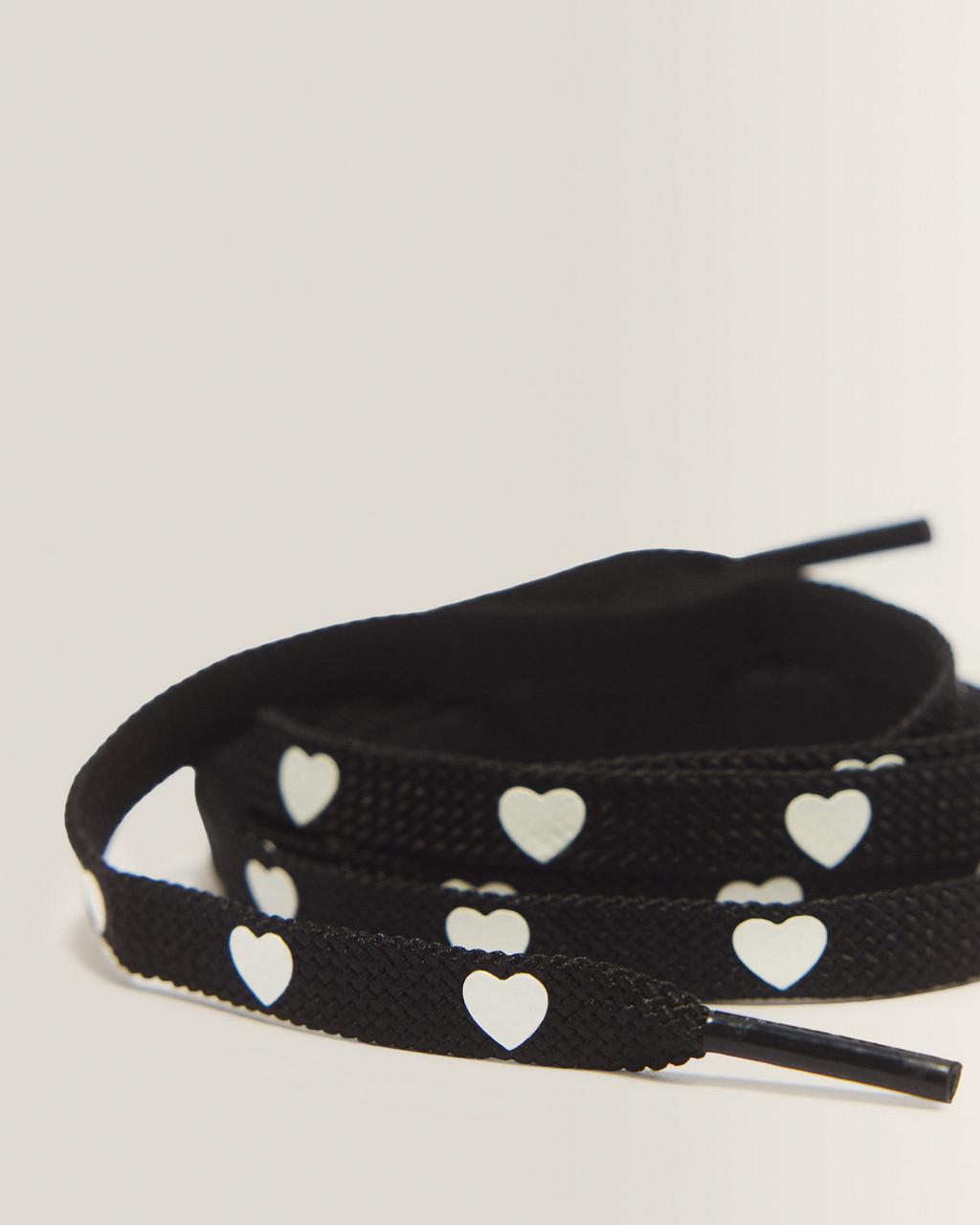 55 Inch Heart Flat Shoe Lace (8-10 Eye) - Black — Tetoron - image 3