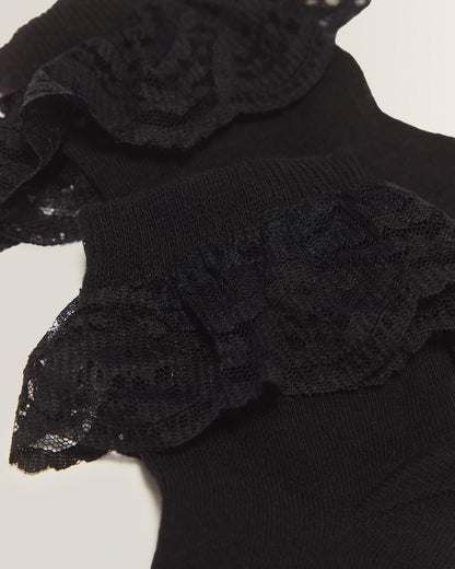 Frill Organic Cotton Socks - Black — Organic Cotton Blend - image 3