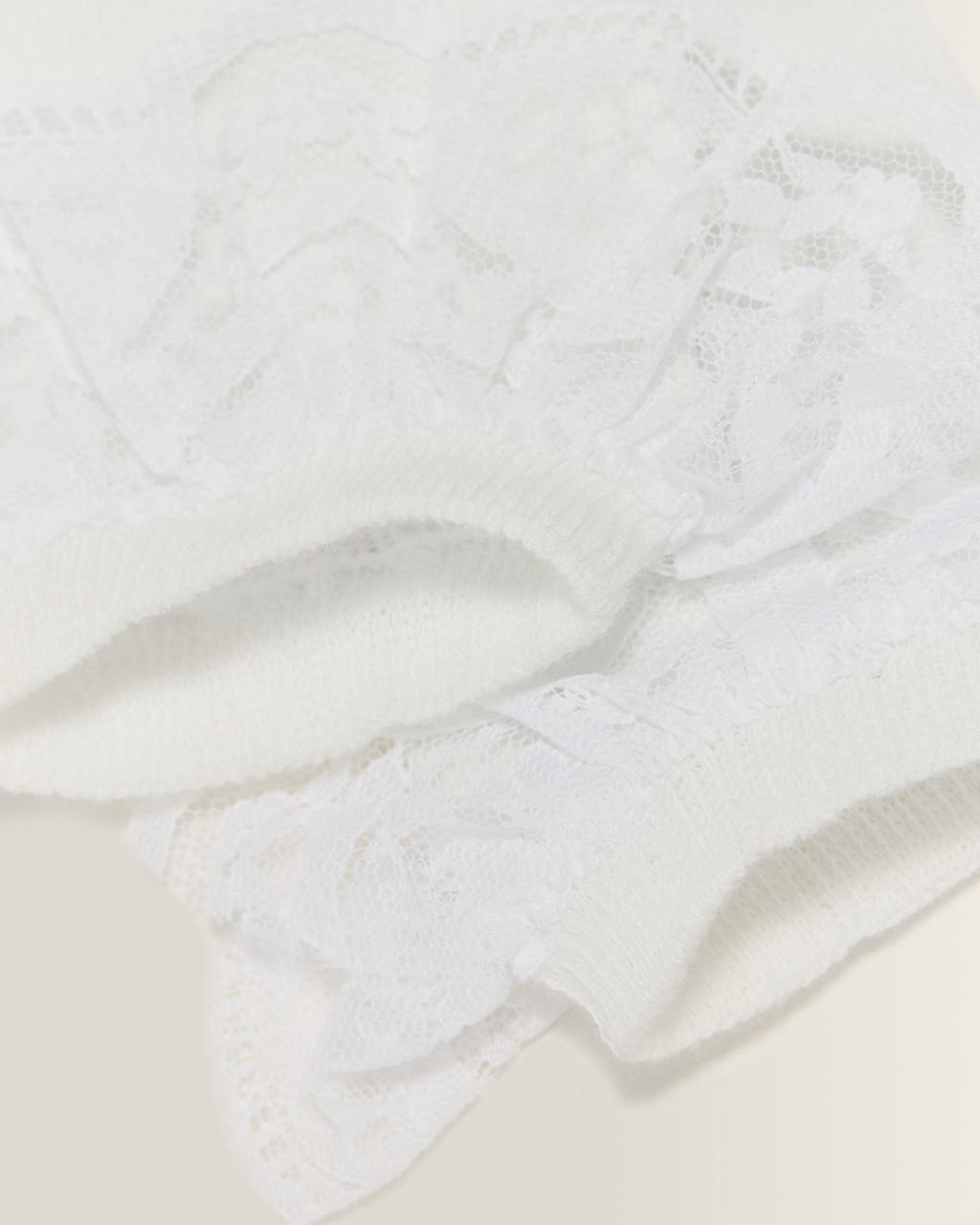 Frill Organic Cotton Socks - White — Organic Cotton Blend - image 3