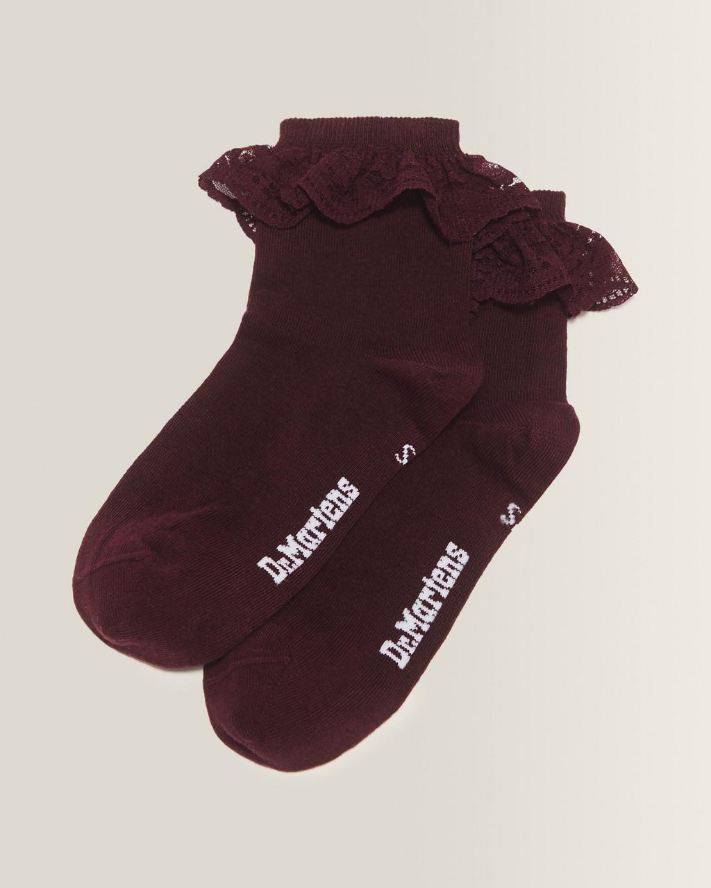 Frill Organic Cotton Blend Socks - BURGUNDY — Organic Cotton Blend