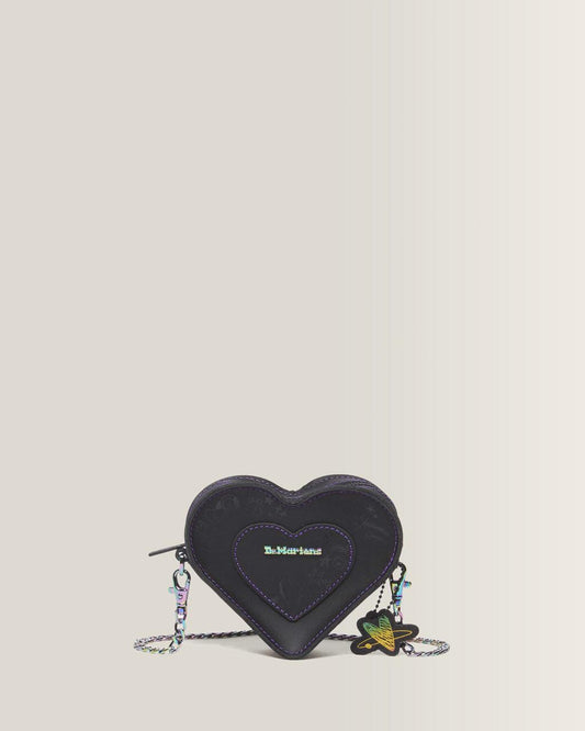 BT21 Mini Heart Shaped Leather Bag - Black — Nappa Leather