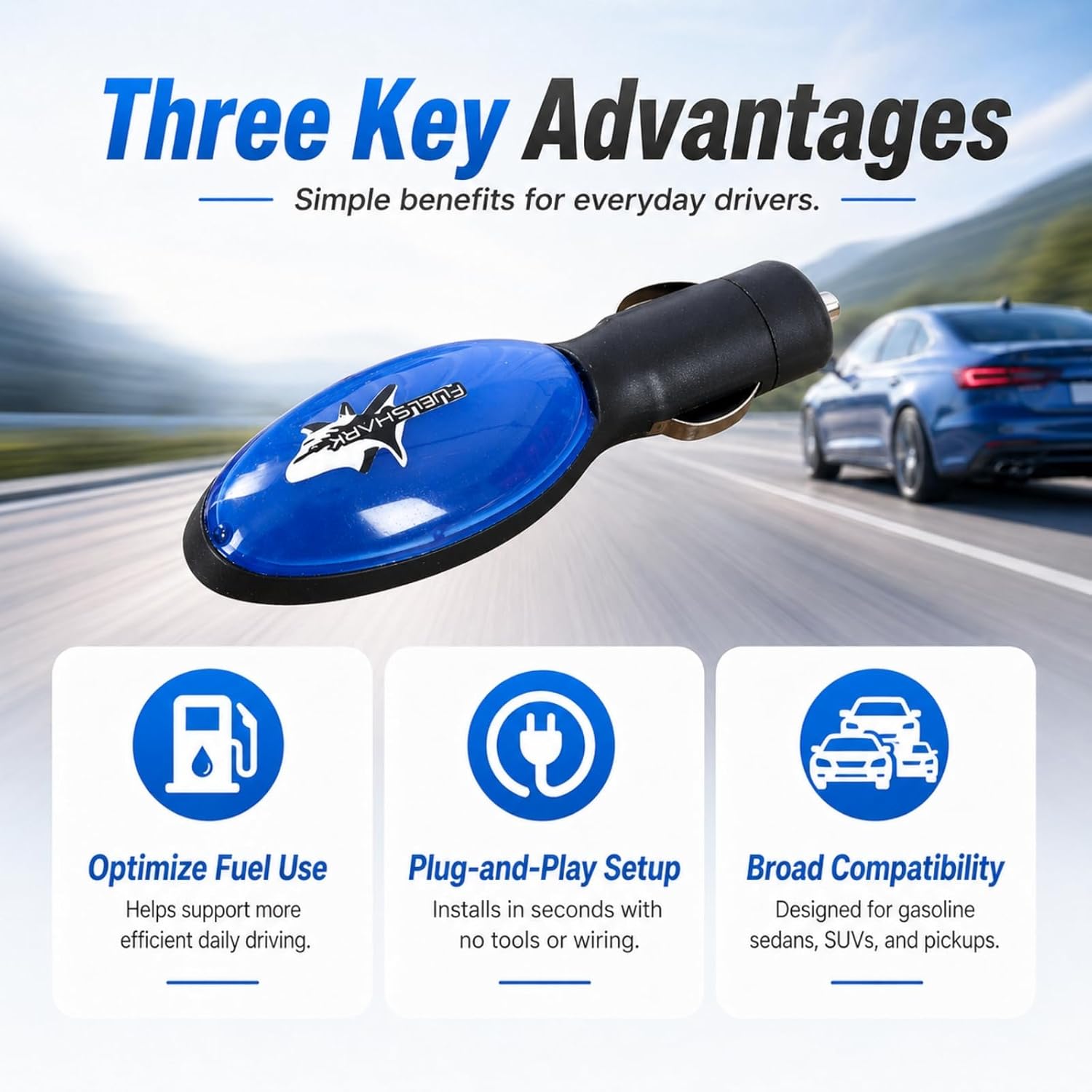 🚗 2026 New Upgrade FuelShark Fuel Sync Device – Automotive Gas Saver for Cars & Trucks, Spill Saver