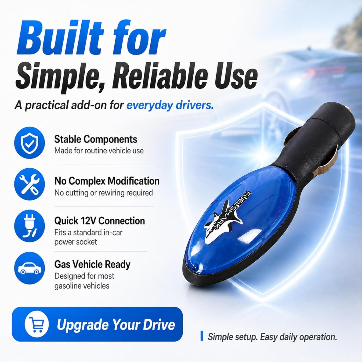 🚗 2026 New Upgrade FuelShark Fuel Sync Device – Automotive Gas Saver for Cars & Trucks, Spill Saver